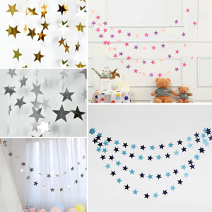 Dây Sao Trang Trí Lấp Lánh Cao Cấp – Dây Treo Sao Kim Tuyến Decor Sinh Nhật, Thôi Nôi, Phòng Cưới