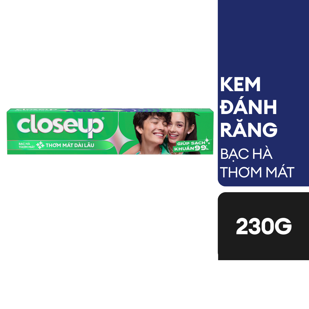 Kem đánh răng Closeup sạch khuẩn thơm mát bạc hà 230g