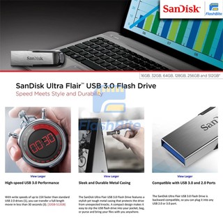 USB 3.0 SanDisk Ultra Flair tốc độ đọc 150MB/s 16GB / 32GB / 64GB / 128GB bảo hành 5 năm