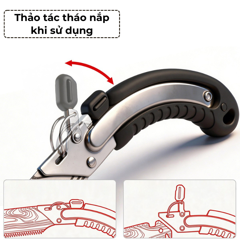 Cưa Barker Cầm Tay Công Nghệ Đức Cưa Cành To Thép không Rỉ Cao Cấp 350mm Made In JAPAN TitiHome