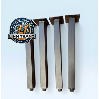 (BỘ 4 CHÂN) Chân Bàn Sắt, Bàn Làm Việc Vuông 30*30 Thẳng Đủ Kích Thước Sơn Tĩnh Điện Đen Có Chân Tăng, TẶNG KÈM ỐC VÍT