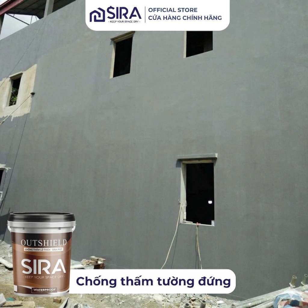 [Thùng 15KG] Sơn Chống Thấm Lộ Thiên SIRA P107 - Chống Thấm Ngoài Trời, Tường, Bể Cá, Bể Nước