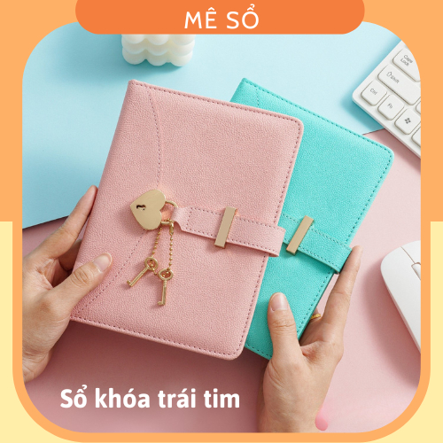 Sổ Có Khóa Mật Khẩu, Sổ Có Chìa Khóa Hình Trái Tim Khổ A5 200 Trang, Viết Nhật Ký Bảo Vệ Sự Riêng Tư