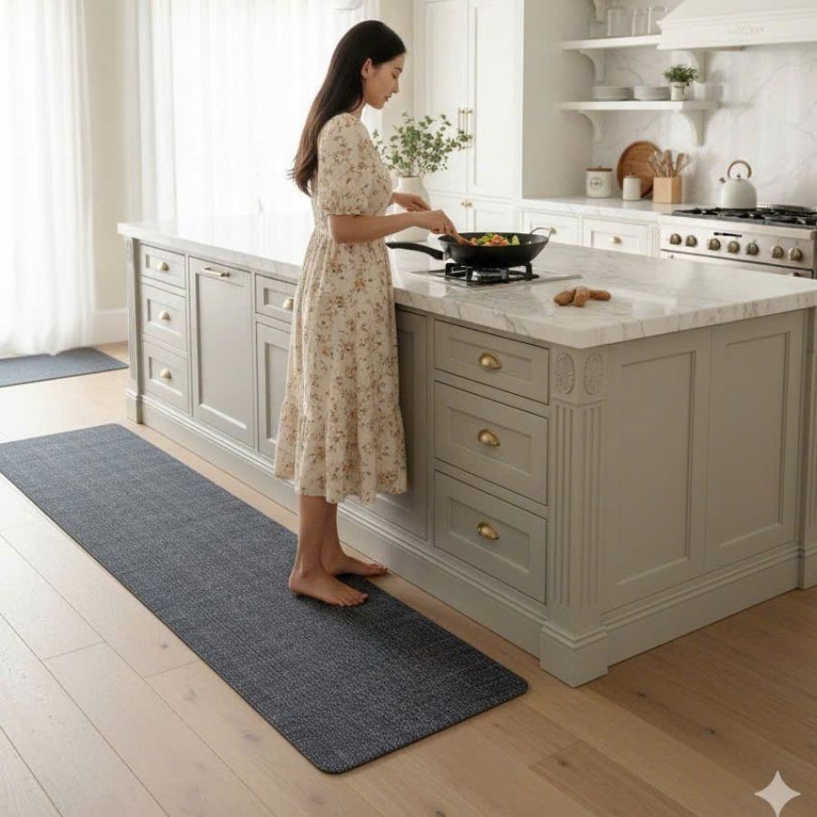 [Tấm Dài 1.5m &1.8m]Thảm lau Chân Nhà Bếp  Phong Cách Châu Âu Cao Cấp Chống Trượt-D1986