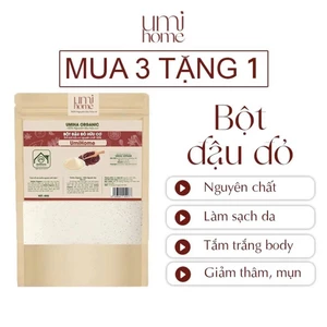 Bột Đậu Đỏ hữu cơ UMIHOME nguyên chất 40g dùng dưỡng trắng toàn thân, đắp mặt nạ giúp trắng da