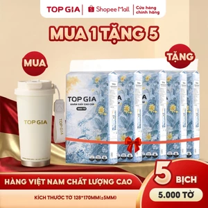 Mua bình giữ nhiệt Topgia tặng 5 bịch khăn giấy rút đáy mộc an 1000 tờ 4 lớp, hàng Việt Nam