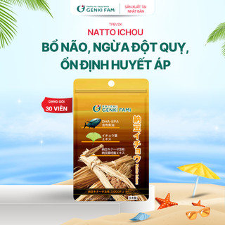 TPBVSK Viên Uống Phòng Ngừa Đột Quỵ, Bổ Não, Natto Ichou Genki Fami Nhật Bản Gói 30 Viên