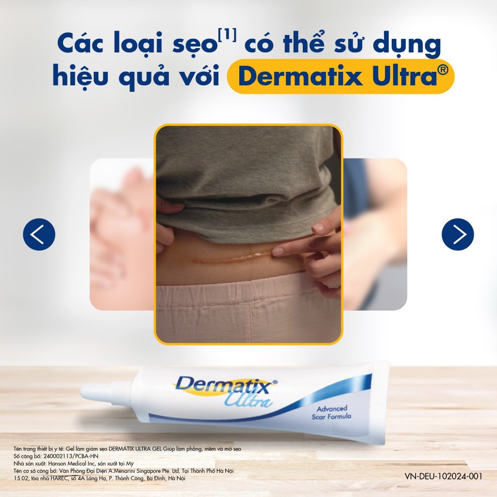 [CHÍNH HÃNG USA] Gel Dermatix Ultra 15g - Dematix Gel giảm sẹo lồi, phẫu thuật sẹo sau sinh