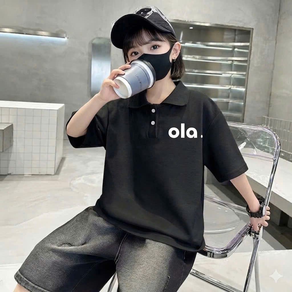 ( COMBO 1-2-3 ) ÁO POLO IN CHỮ OLA MÙA HÈ BÉ GÁI SZ 14 - 43 KG ÁO MÙA HÈ BÉ GÁI