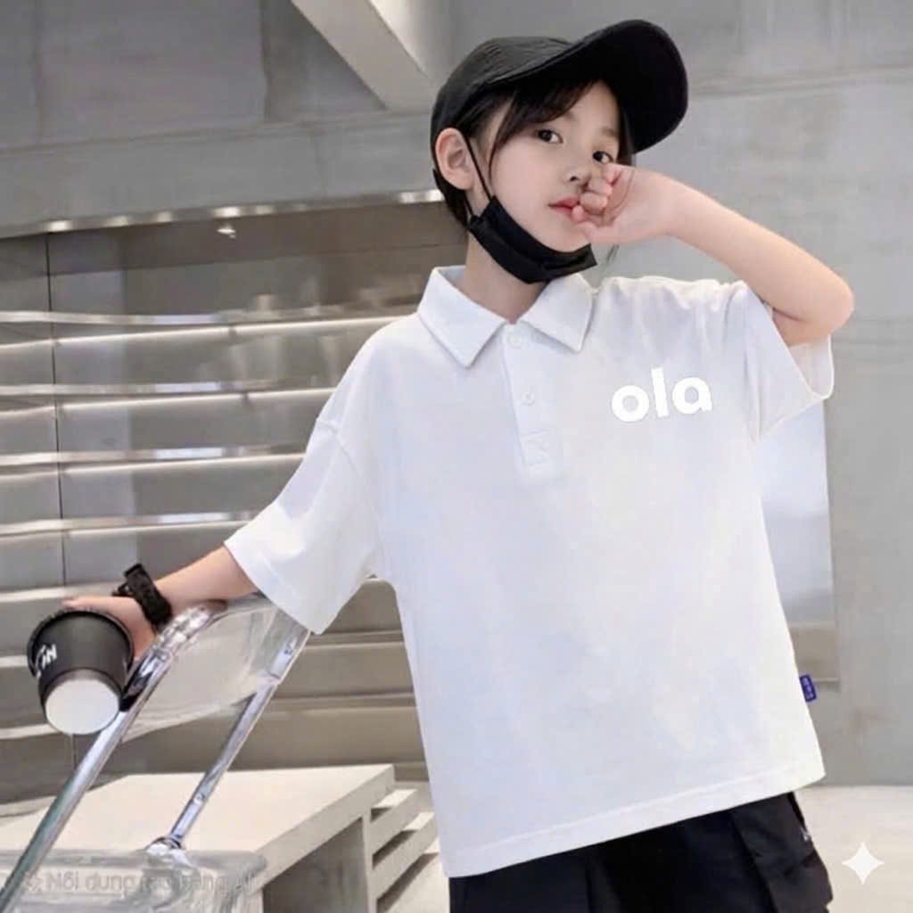 ( COMBO 1-2-3 ) ÁO POLO IN CHỮ OLA MÙA HÈ BÉ GÁI SZ 14 - 43 KG ÁO MÙA HÈ BÉ GÁI