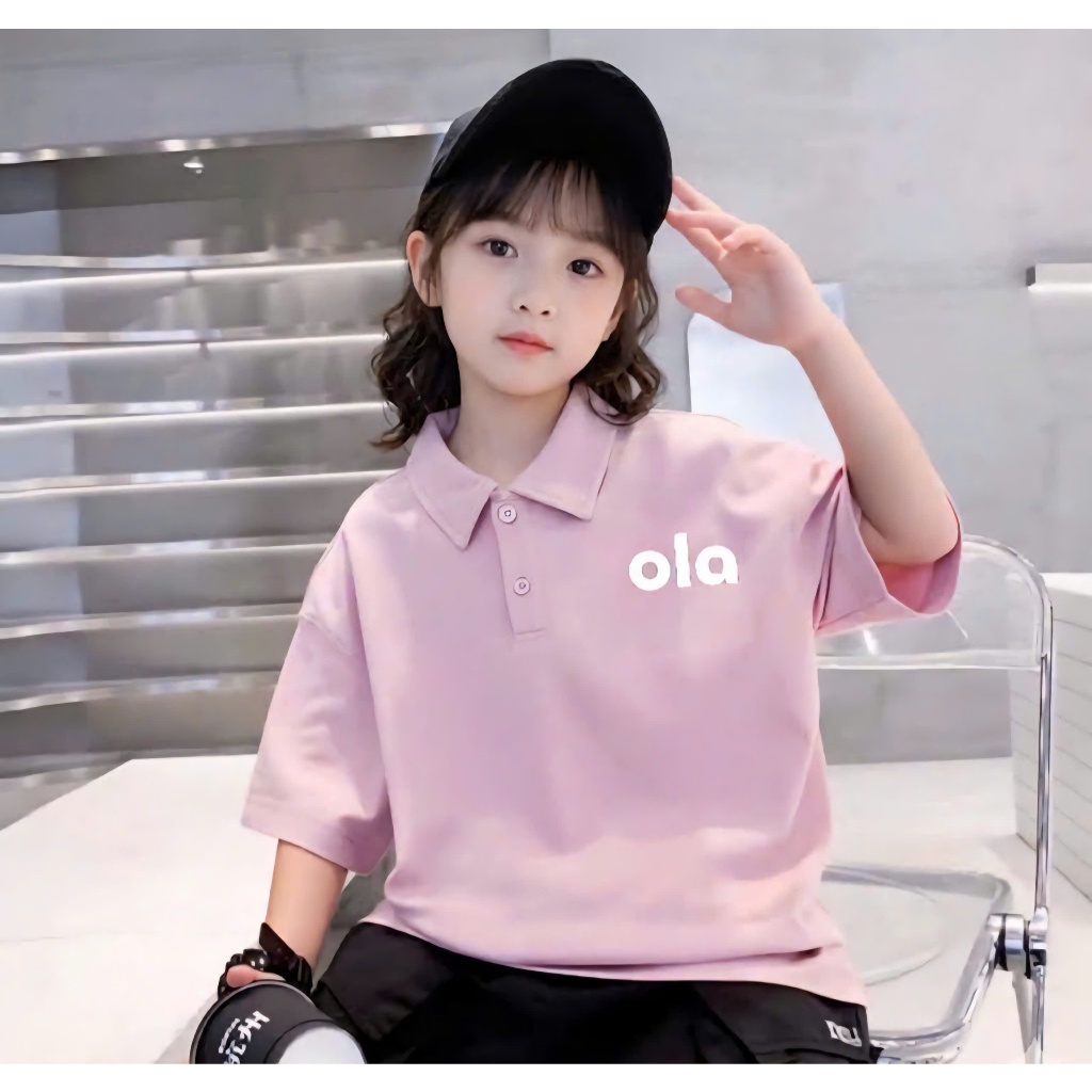 ( COMBO 1-2-3 ) ÁO POLO IN CHỮ OLA MÙA HÈ BÉ GÁI SZ 14 - 43 KG ÁO MÙA HÈ BÉ GÁI