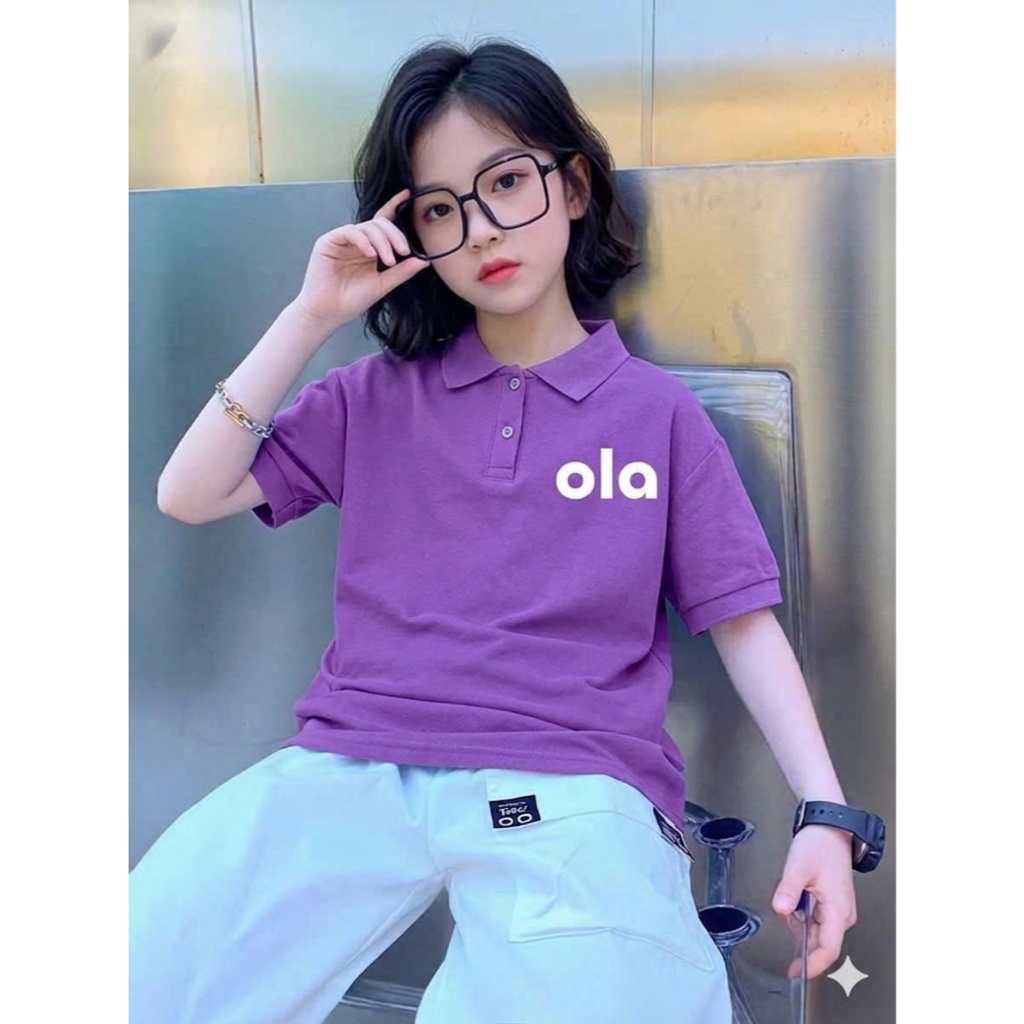 ( COMBO 1-2-3 ) ÁO POLO IN CHỮ OLA MÙA HÈ BÉ GÁI SZ 14 - 43 KG ÁO MÙA HÈ BÉ GÁI