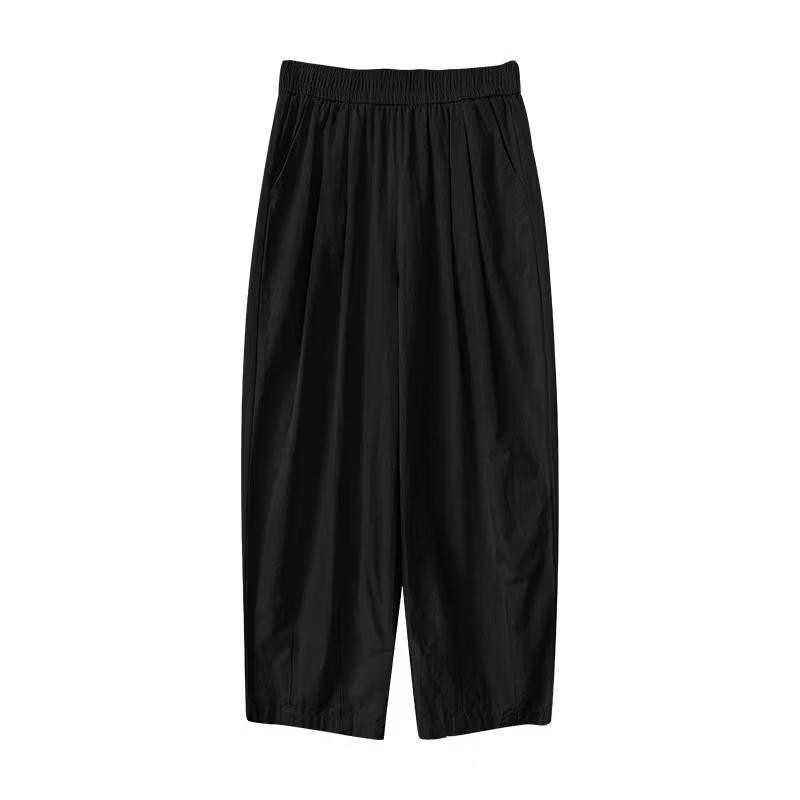 Quần Baggy Dáng Lửng Đũi Vân Mây Mềm Mát Cạp Chun Lưng Cao - Q368 TT