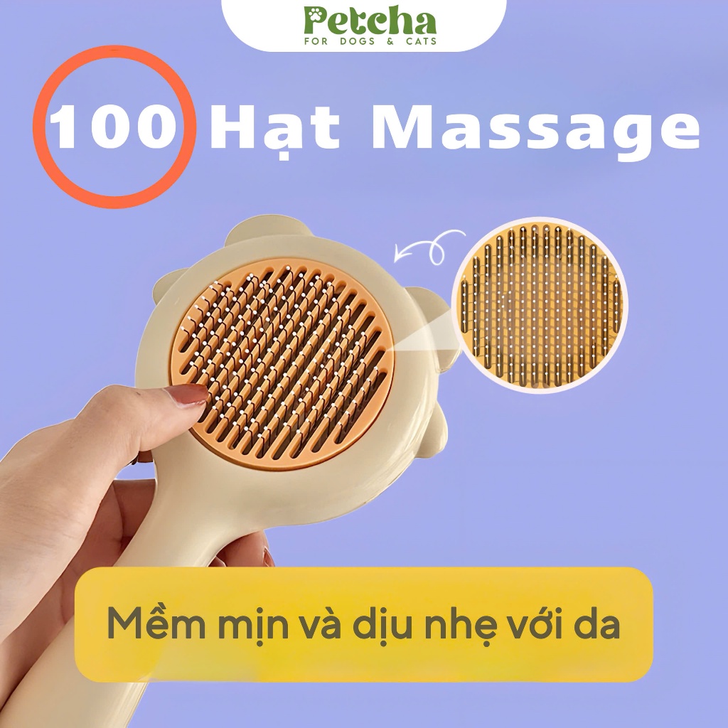 Lược Chải Lông Thú Cưng Hình Mèo Dễ Thương PETCHA | Dụng Cụ Gỡ Rối Lông Chó Mèo, Giảm Rụng Lông, Massage Da Nhẹ Nhàng