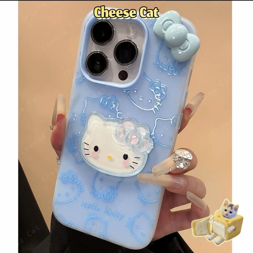 Kitty màu xanh vàng đường nét đơn giản màu hồng Ốp điện thoại cho iPhone 14 15 16 13 12 11 17 Pro Max Xs Max XR