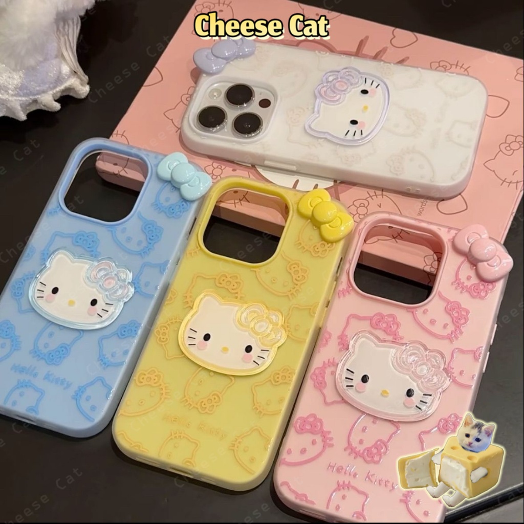 Kitty màu xanh vàng đường nét đơn giản màu hồng Ốp điện thoại cho iPhone 14 15 16 13 12 11 17 Pro Max Xs Max XR