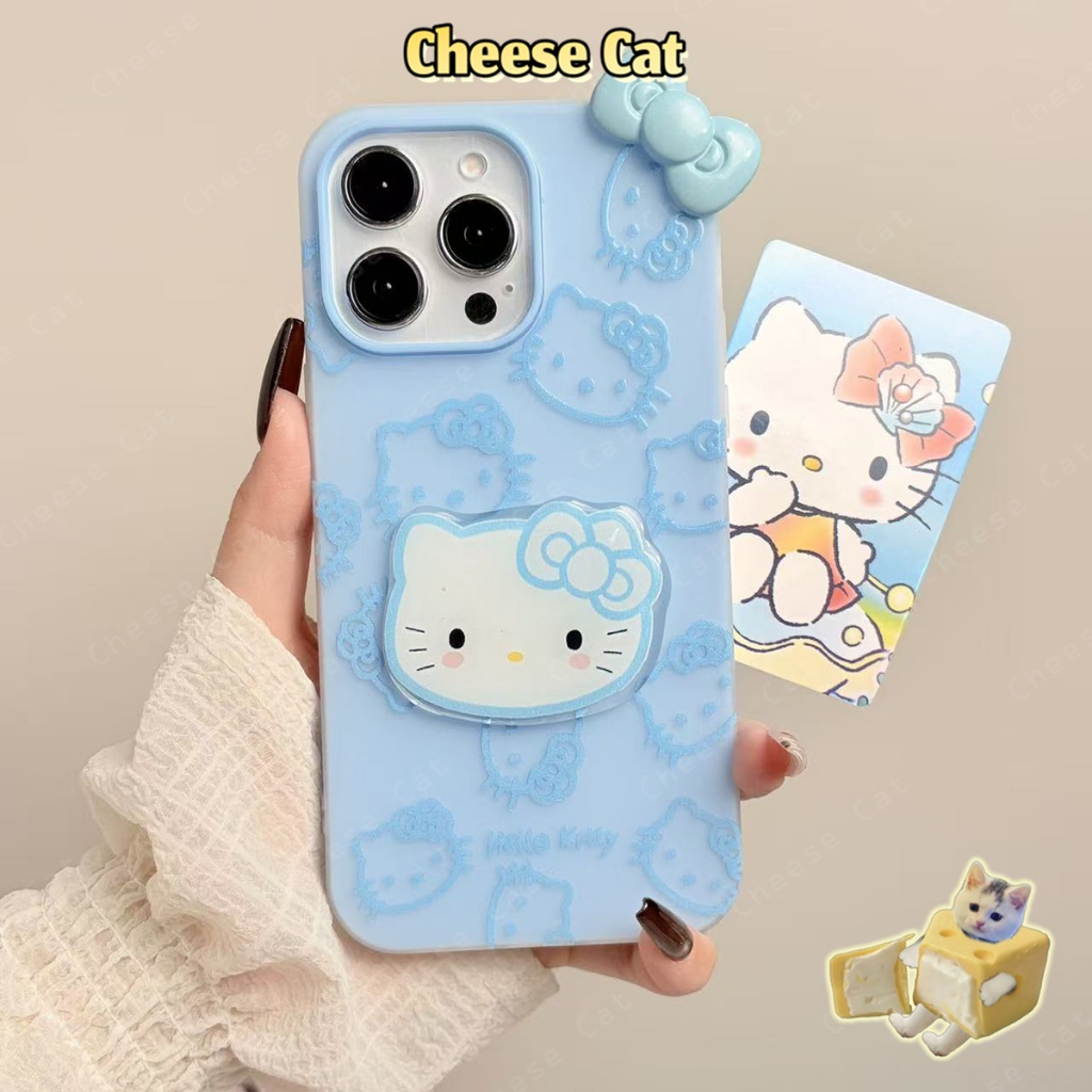 Kitty màu xanh vàng đường nét đơn giản màu hồng Ốp điện thoại cho iPhone 14 15 16 13 12 11 17 Pro Max Xs Max XR