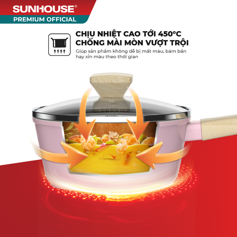Bộ nồi phủ sứ Nano đáy từ Sunhouse Healthy SHG7979MPx