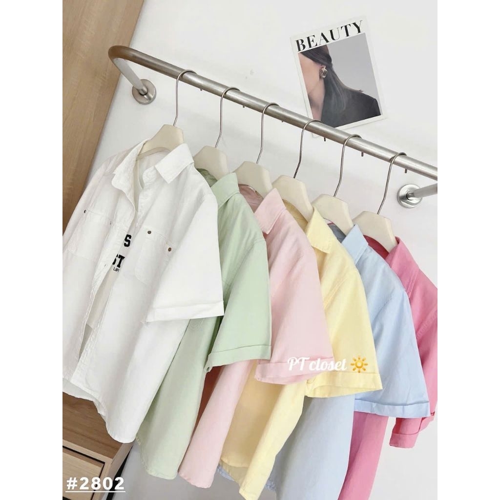 [𝑯𝒂 𝑨𝒏𝒉] Set Áo Sơ Mi Cộc Tăm Tang 2 Túi Ngực QCL1