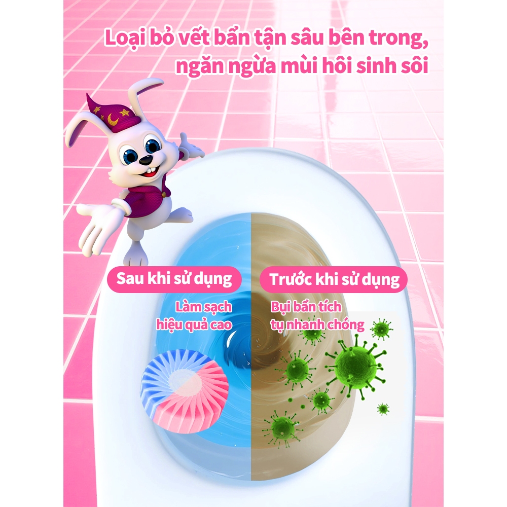 Combo Viên thả bồn cầu Rabito  Khử mùi và ức chế vi khuẩn, 2IN1 loại bỏ vết bẩn và khử mùi hôi hương 6 viên nang mỗi hộp