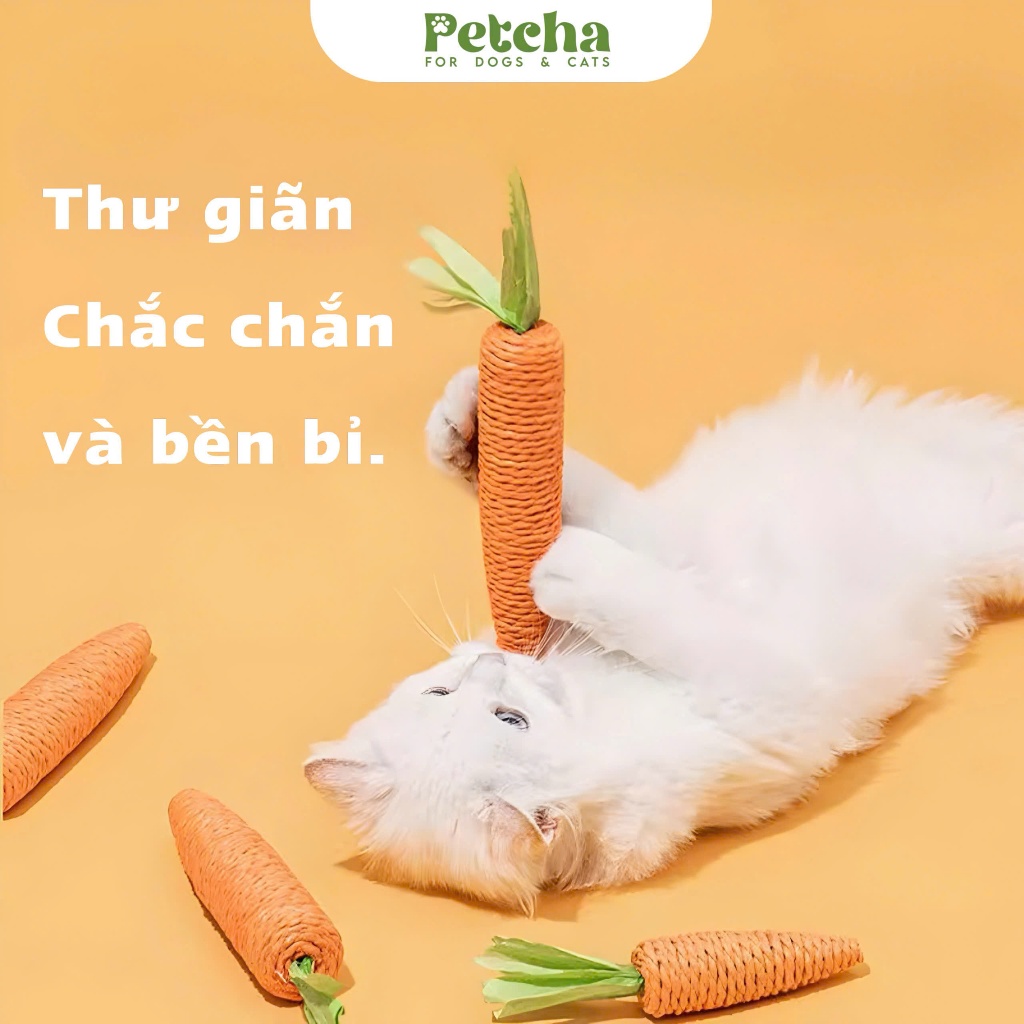 Đồ chơi dây thừng hình cà rốt | PETCHA cho chó mèo – gặm nhai an toàn, vệ sinh răng miệng, giảm buồn chán