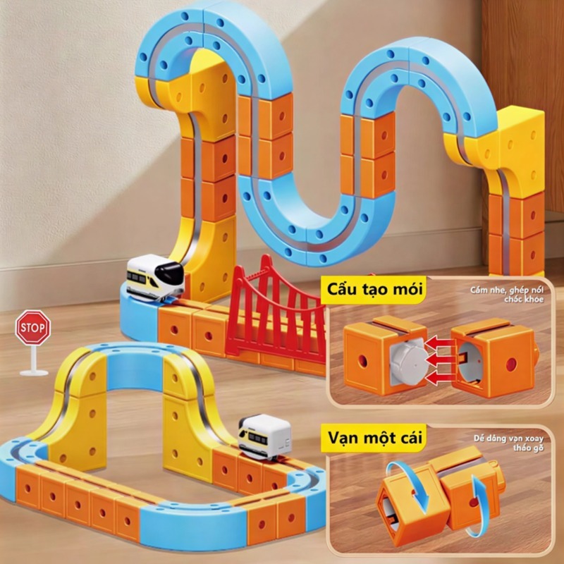 🚄Đồ chơi đường ray xe lửa từ tính - Bộ lắp ráp xe lửa điện tự làm, đồ chơi giáo dục