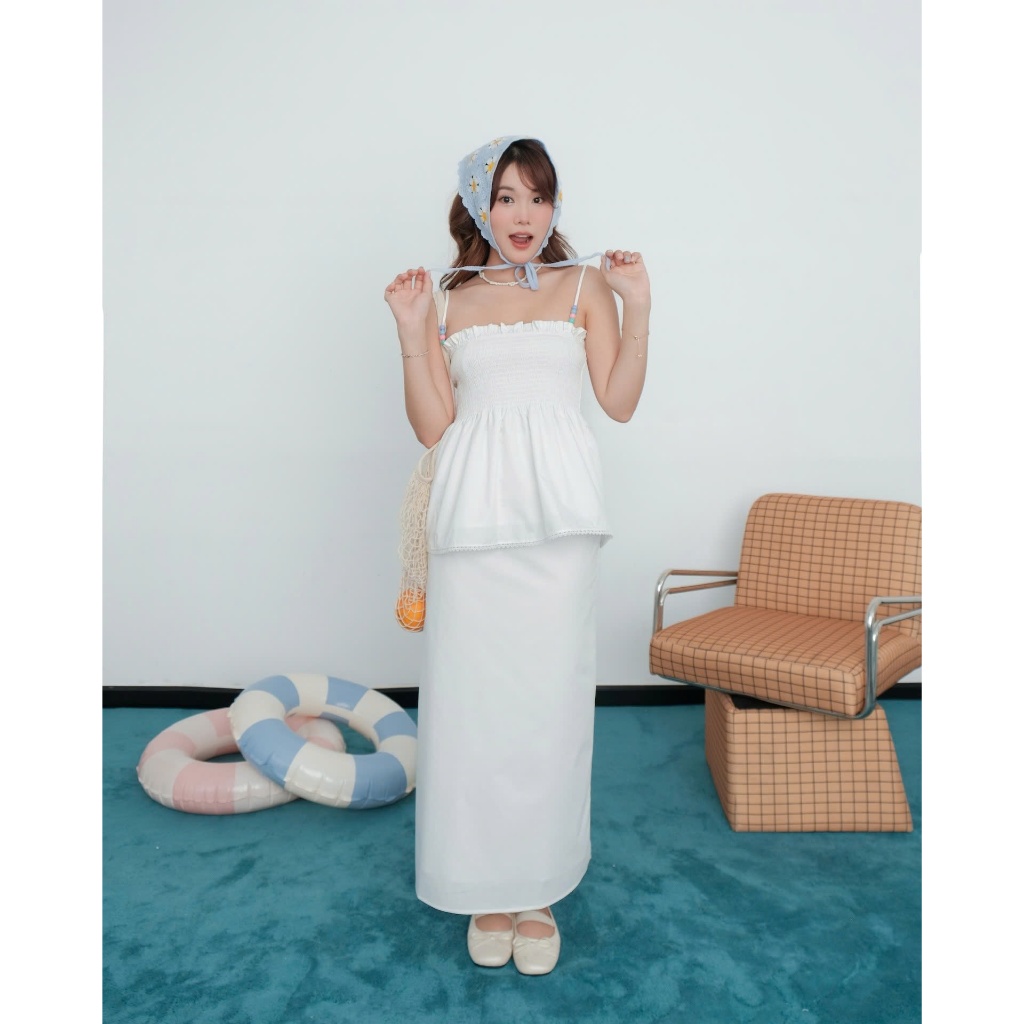 Set Nữ CRONI SET Áo 2S Phối Hạt, Chân Váy Midi Năng Động SECODEE
