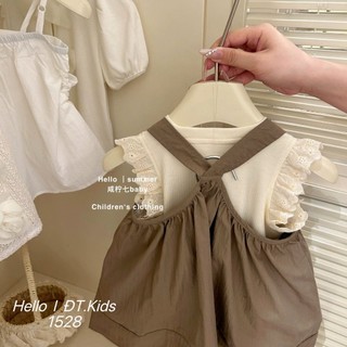 [MỞ BÁN + TẶNG ÁO] Set Váy Yếm Bé Gái chất thô mềm kèm áo cotton rời 6-29kg
