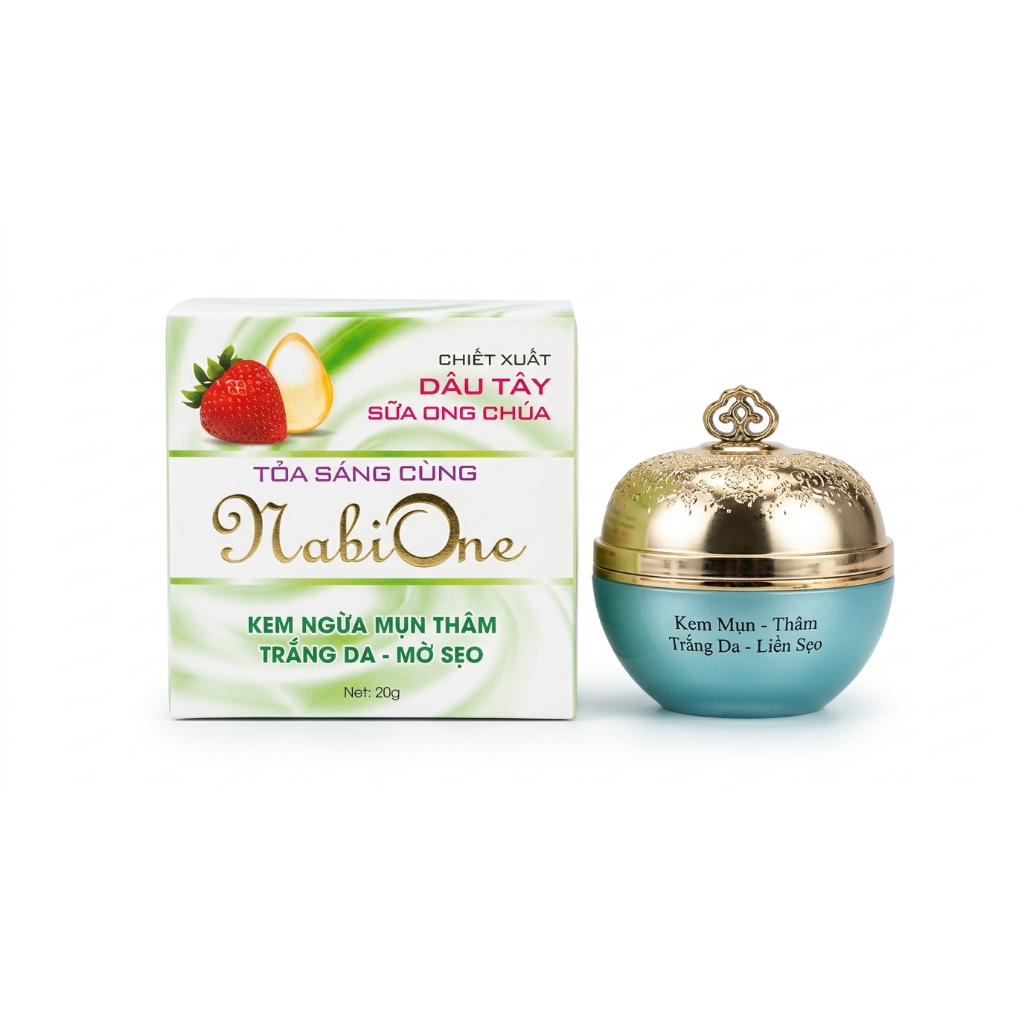 Kem NaBi One (Trắng-Xanh) - Kem Face Phục Hồi Độ Ẩm & Cải Thiện Thâm Sạm