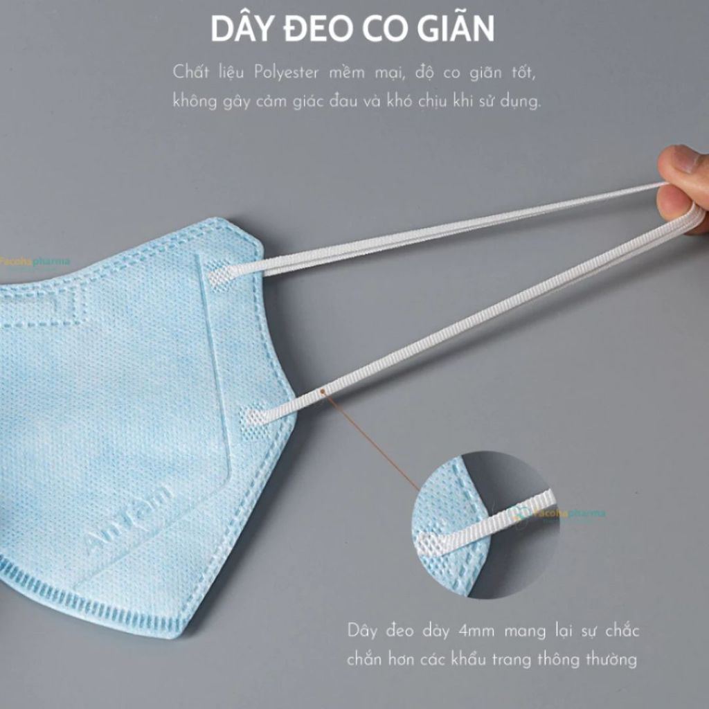 Khẩu Trang 6D AN TÂM Chính Hãng 4 Lớp Ôm Mặt, Siêu Chống Nắng Ngăn Khói Bụi