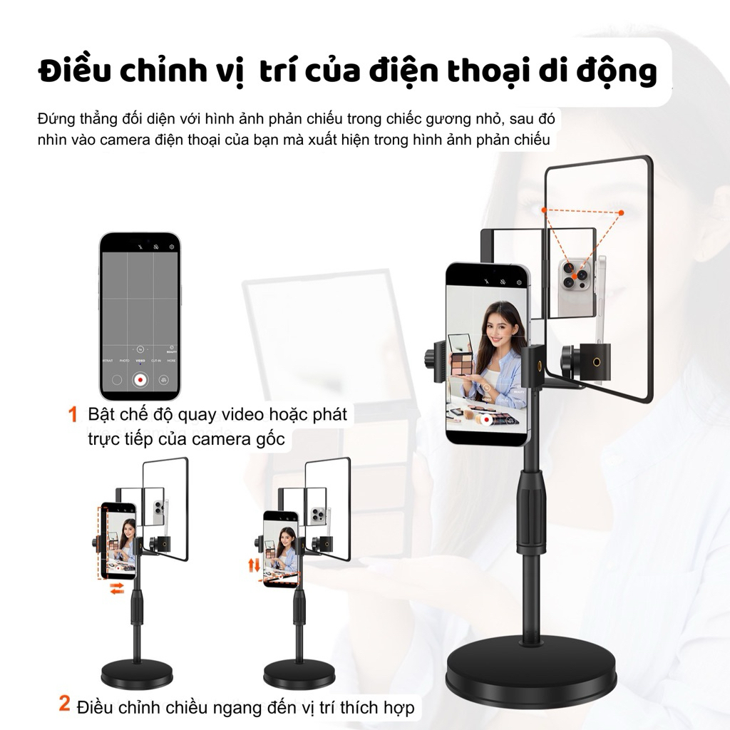 Gương Phản Chiếu Cam Sau Siêu Nét Góc Rộng Phù Hợp Mọi Điện Thoại Livestream Quay Video Review Sản Phẩm Chuyên Nghiệp