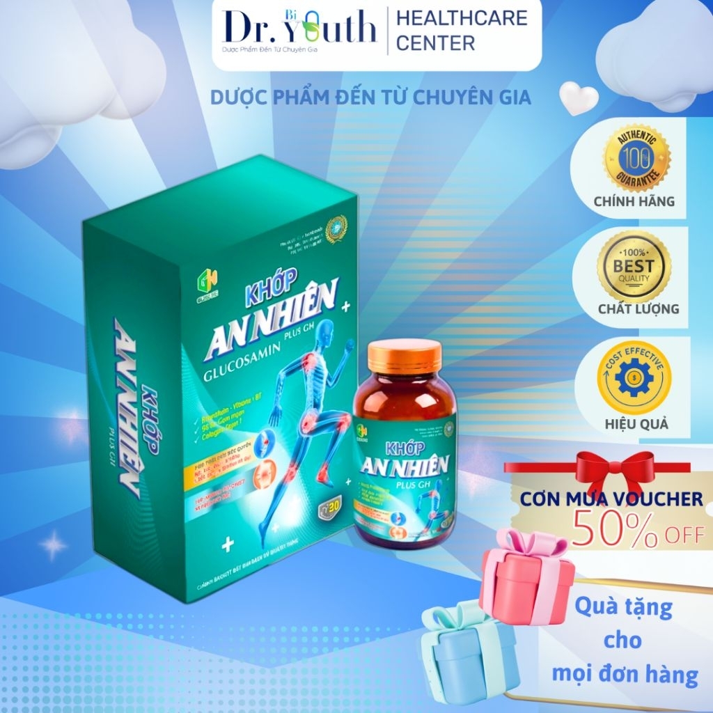 Viên uống Khớp An Nhiên Plus GH – Hỗ trợ viêm khớp, thoái hóa khớp, đau mỏi vai gáy