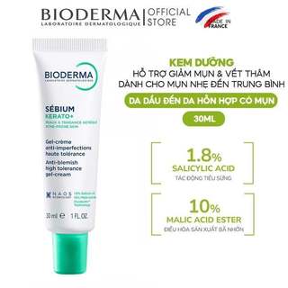 [HÀNG CÔNG TY] Kem dưỡng giảm mụn, khô cồi nhanh & giảm thâm mụn Bioderma Sébium Kerato+ (30ml)