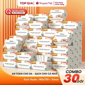 Giấy ăn rút Đa Sắc Top Gia thùng 30 gói cao cấp 4 lớp dập vân 4D chắc chắn siêu dai, mềm mịn
