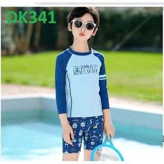 Đồ bơi bé trai chống nắng tay dài set bơi trẻ em co giãn nhanh khô bảo vệ da đi biển hồ bơi