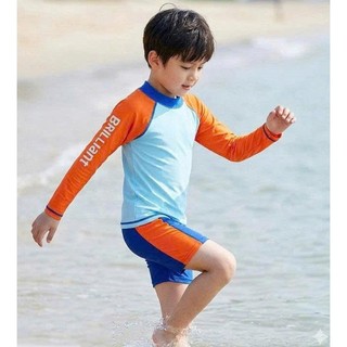 Đồ bơi bé trai tay dài set bơi trẻ em chống nắng co giãn nhanh khô đi bơi biển ao hồ sông suối kín đáo
