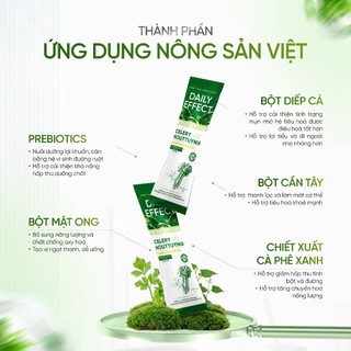 [HÀNG TẶNG MINI 3 GÓI] DAILY EFFECT Bột Cần Tây Diếp Cá Mật Ong Celery Houttuynia Honey Power Mix (Hộp 3 Gói x 4g)