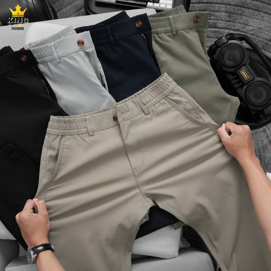Quần Kaki Nam KING FASHION Form Regular Fit  Chất Liệu Vải Dệt Thoi Co Giãn, Mát Nhẹ, Lên Form Chuẩn