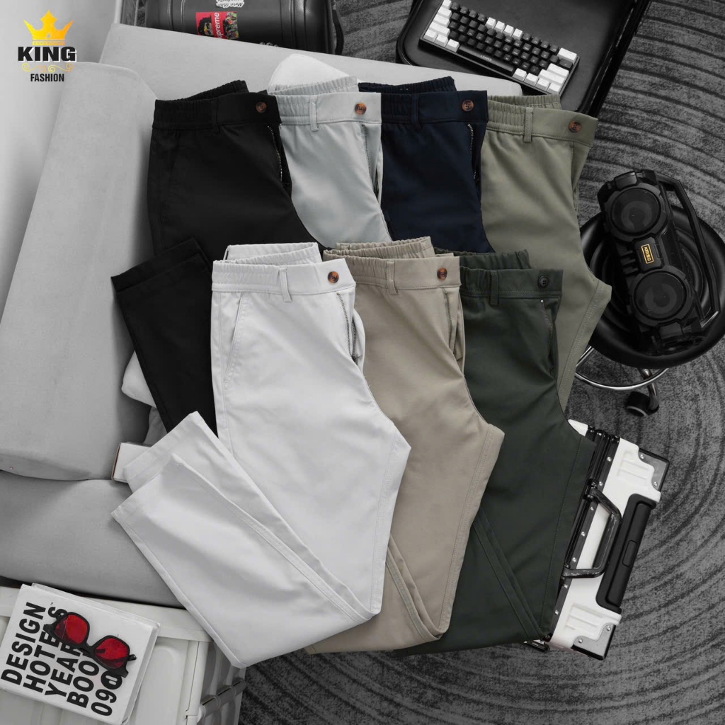 Quần Kaki Nam KING FASHION Form Regular Fit  Chất Liệu Vải Dệt Thoi Co Giãn, Mát Nhẹ, Lên Form Chuẩn