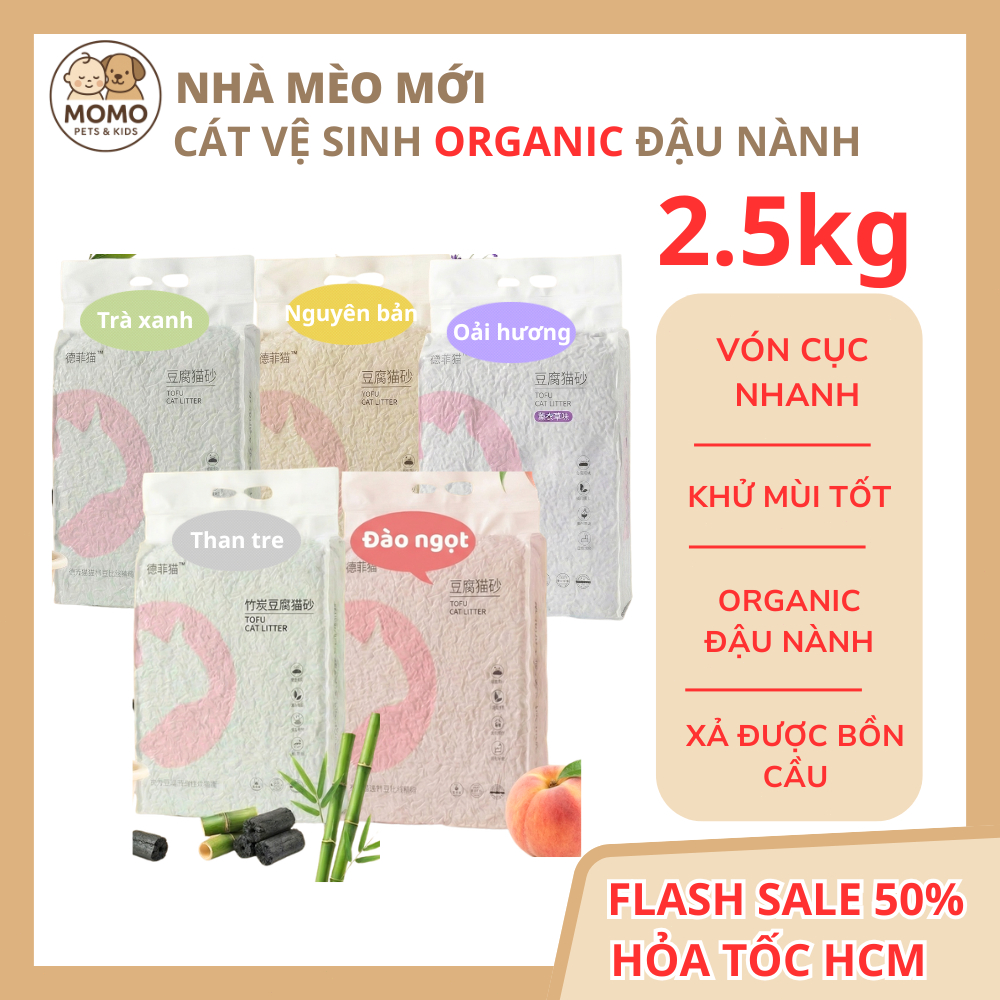 Cát Đậu Nành Cho Mèo 6L Organic Tofu, Không Bụi 99%, Vón Cục Siêu Nhanh, Khử Mùi Tốt, Xả Bồn Cầu