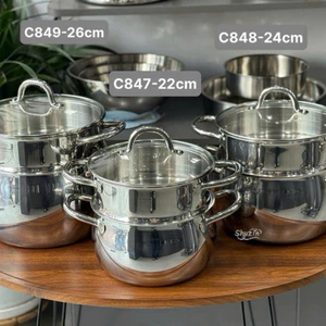 BỘ NỒI KÈM XỬNG HẤP 2 TẦNG THÀNH CAO CHOCKMEN C847 / C848 / C849