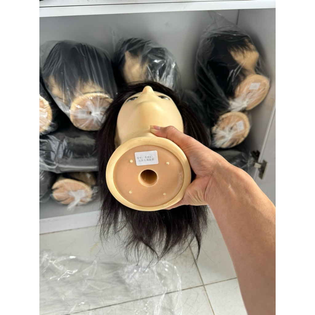 canh nam tóc thật 100% uốn tẩy nhuộm làm hoá chất cắt hình khối
