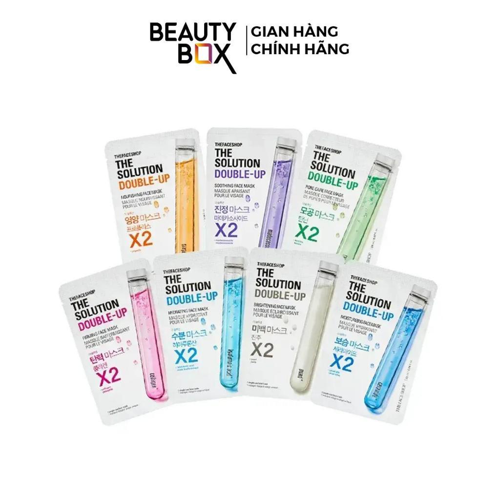 Mặt Nạ Dưỡng Da Khỏe Khoắn THE FACE SHOP The Solution Double-Up 22Ml (nhiều loại)