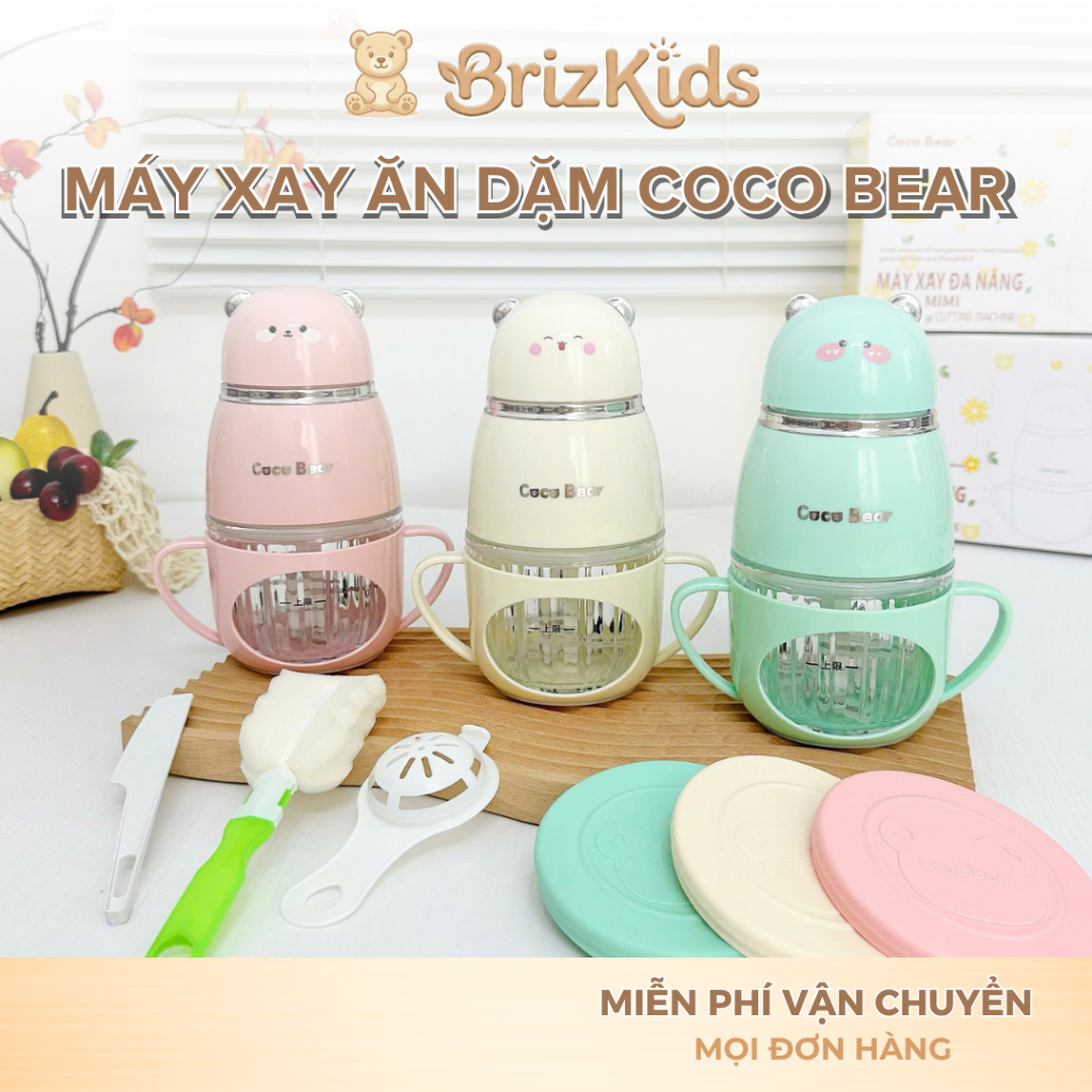 [BH 18 tháng] Máy Xay Ăn Dặm Cocobear, Hattiecs 8 Lưỡi Hình Mèo Phiên Bản Mới Pro - UpinShop