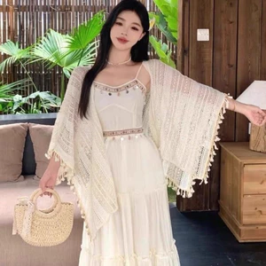 Áo Choàng Lưới Đi Biển Quảng Bông Phong Cách Trung Hoa❤️