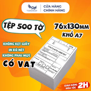 Giấy In Nhiệt A7 76x130mm Tệp 500 Tờ Chống Nước Không Phai Mực VUILEE RETAIL