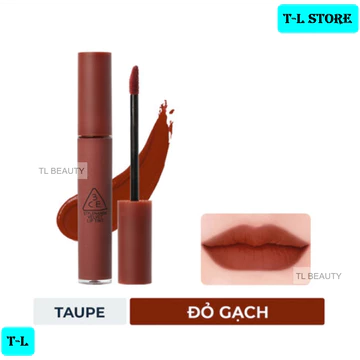 [VAT + TEM PHỤ] 3CE Velvet Lip Tint #Taupe - Son kem lì màu đỏ gạch Hàn Quốc (phiên bản vỏ tròn)