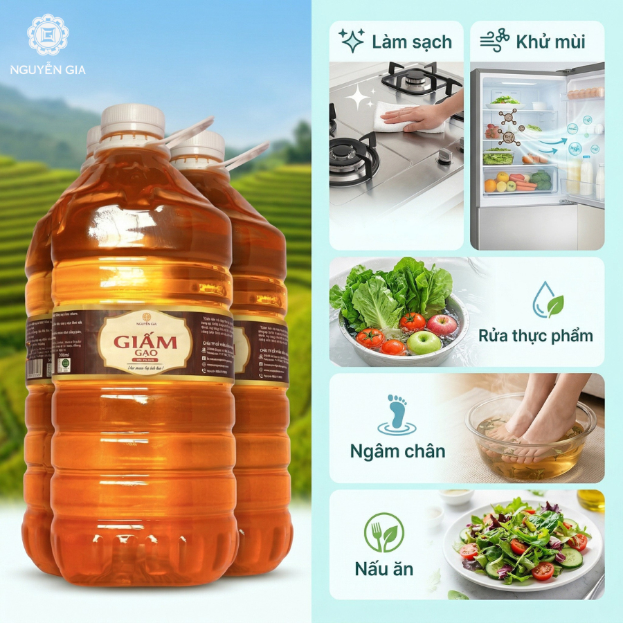 Giấm Gạo hàng chuẩn can 5L NGG002