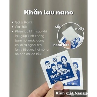 [Hộp 100 Miếng Loại Dùng 1 Lần ] Khăn lau kính Nano Chống bám hơi nước, chống mờ sương cho kính mắt