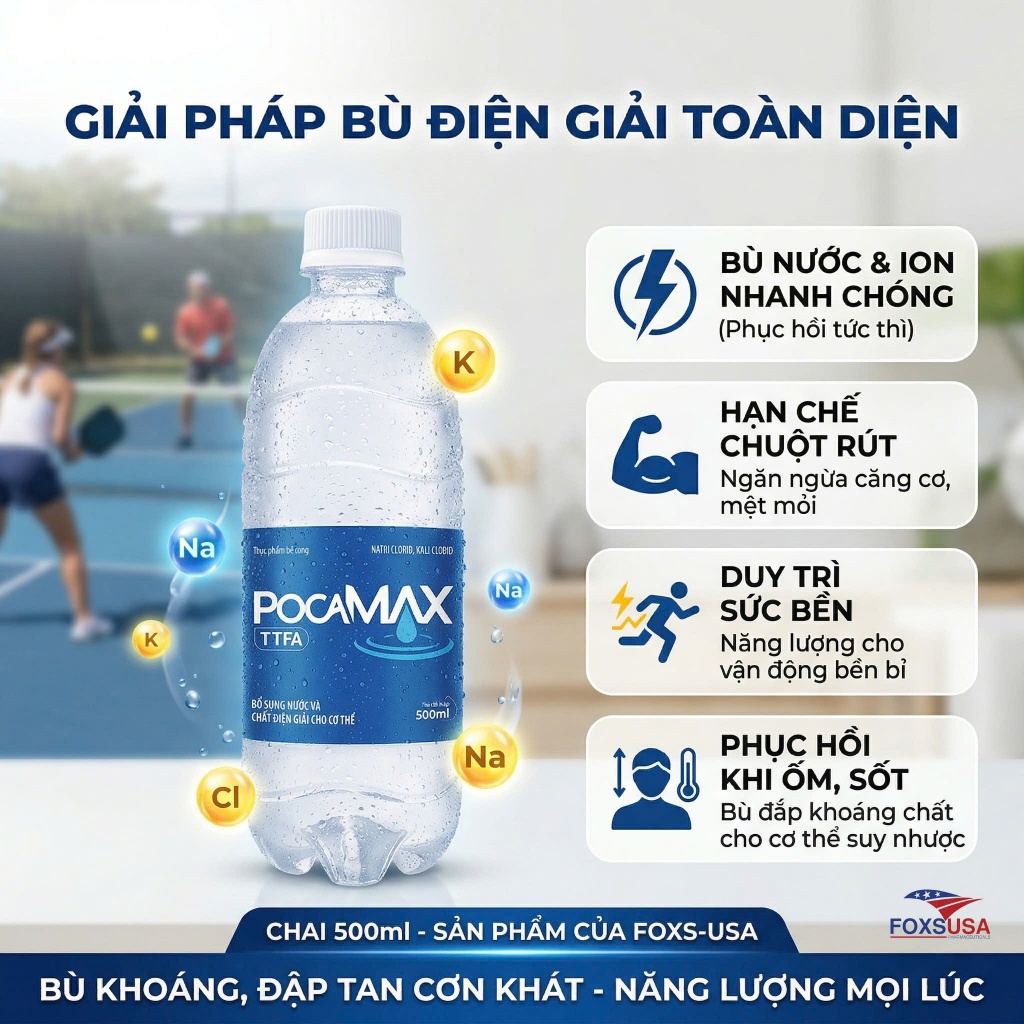 Nước Uống Bù Điện Giải POCAMAX 500ml Thùng 24 Chai - Bổ Sung Nước, Muối Khoáng Nhanh Cho Người Vận Động, Chơi Thể Thao
